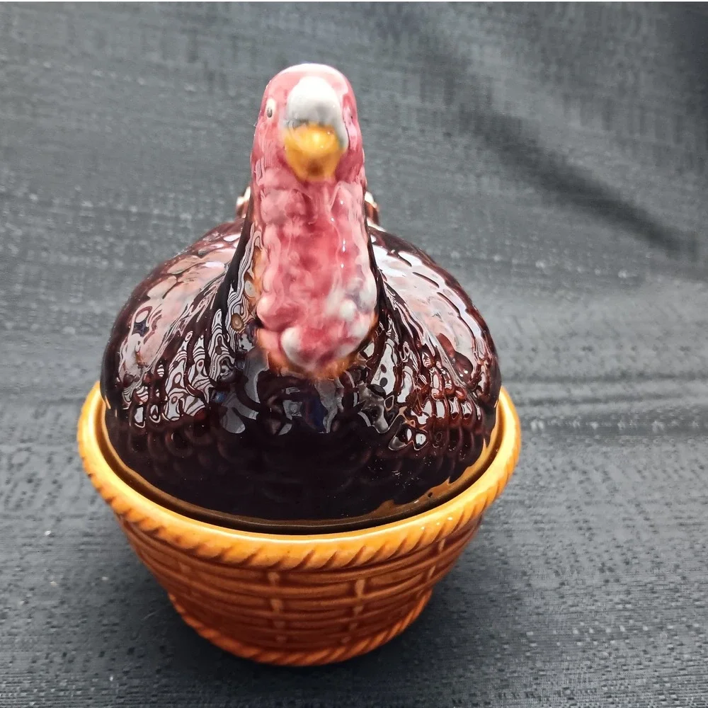 Vintage Taste Setter by Sigma Ceramic Turkey on Basket Covered Dish Portugal 6